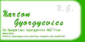 marton gyorgyevics business card